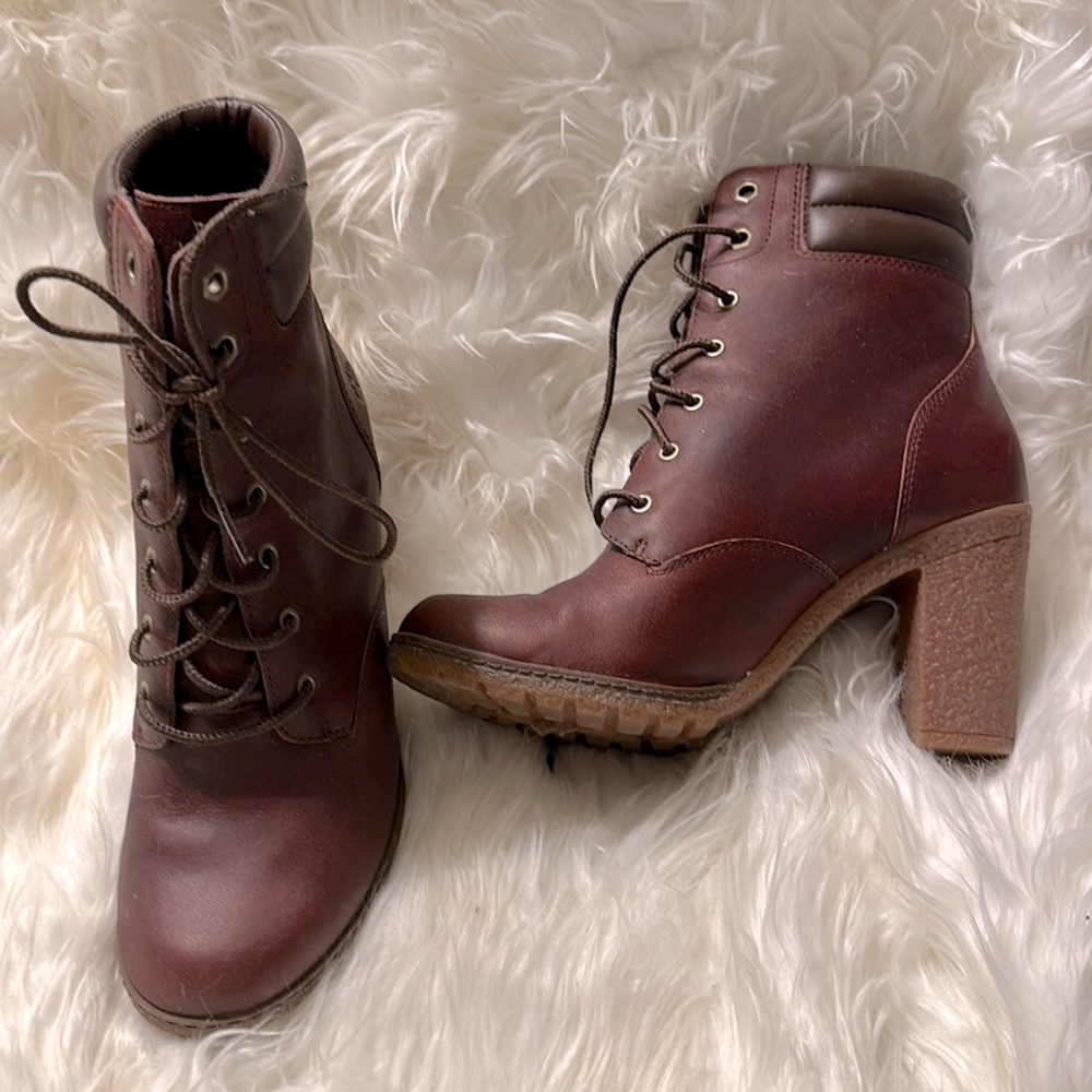 Timberland Burgundy Heeled Boots